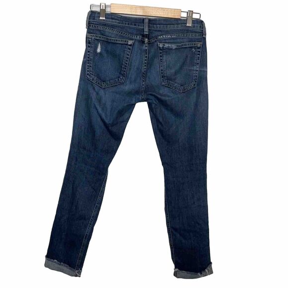 Rag & Bone Women's Blue Denim Dre Mabel Distressed Crop Jeans Size 25 - Picture 2 of 6
